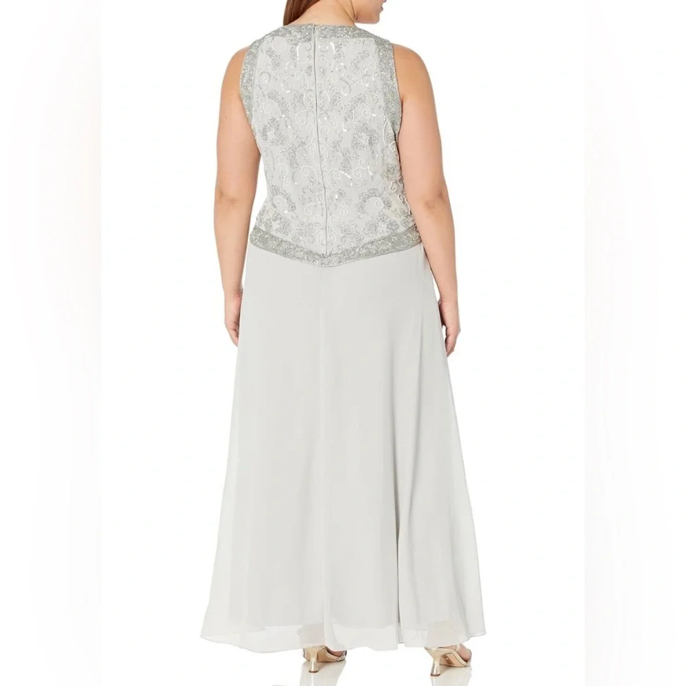 NWT J Kara Embellished Top Mock 2 Piece Dress Sz 16 - Picture 2 of 7